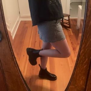 checkered mini skirt